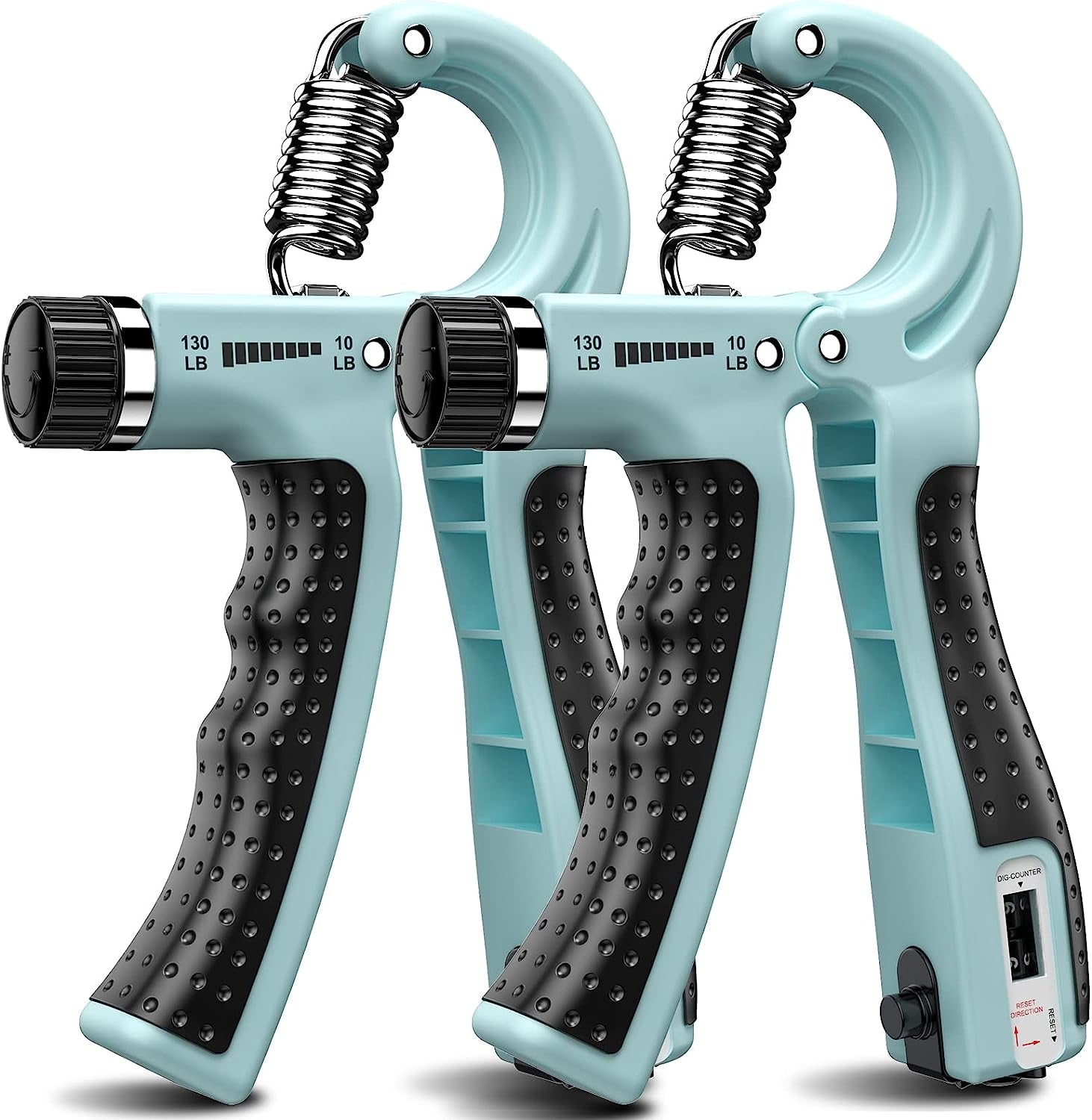 Hand Grip Strengthener 2 Pack Adjustable Resistance 10-130 lbs Forearm Exerciser