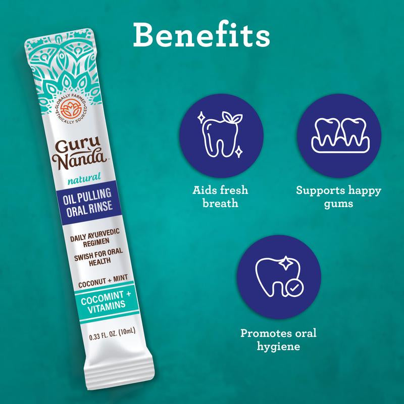 Gurunanda Cocomint Oil Pulling Travel Pack - 7 Count