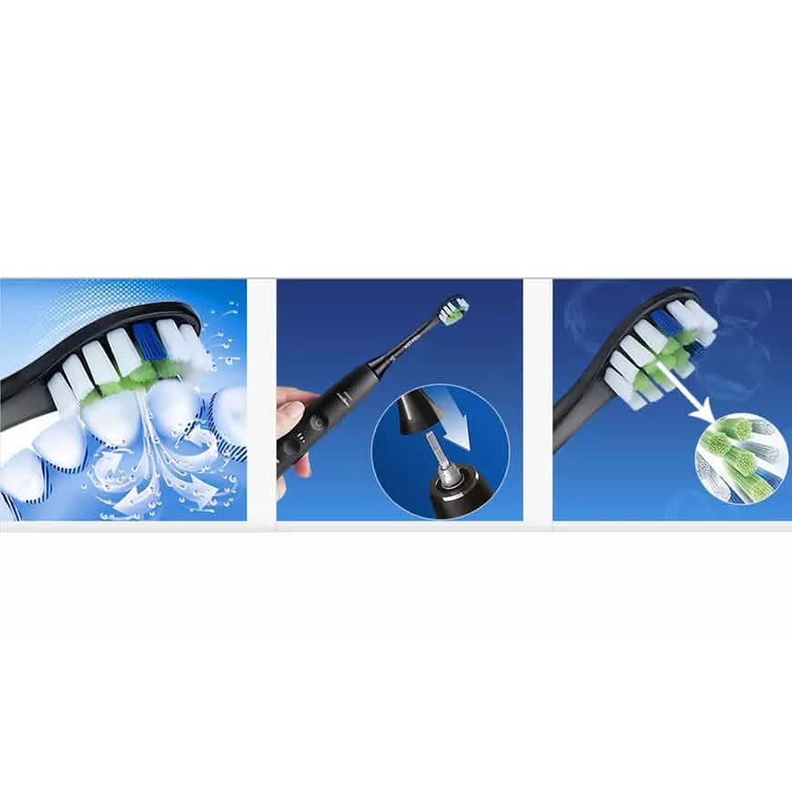 8-Pack: Black Replacement Electric Toothbrush Heads