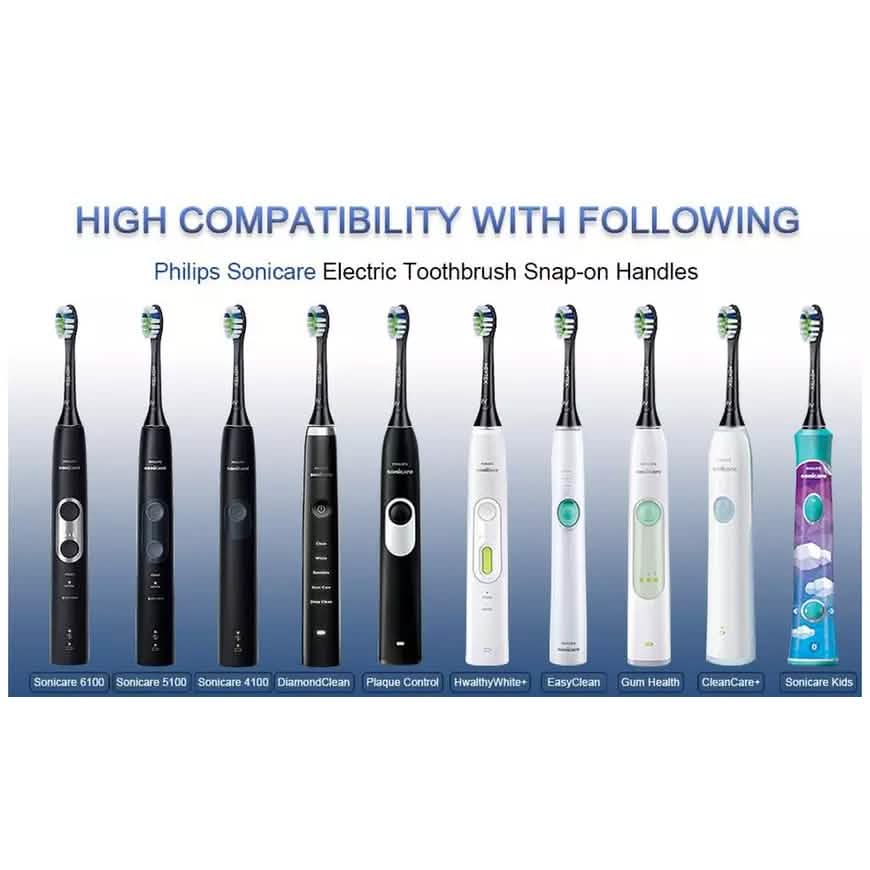 8-Pack: Black Replacement Electric Toothbrush Heads