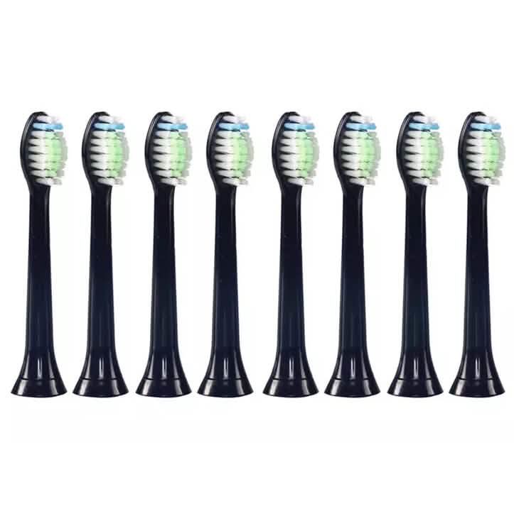 8-Pack: Black Replacement Electric Toothbrush Heads