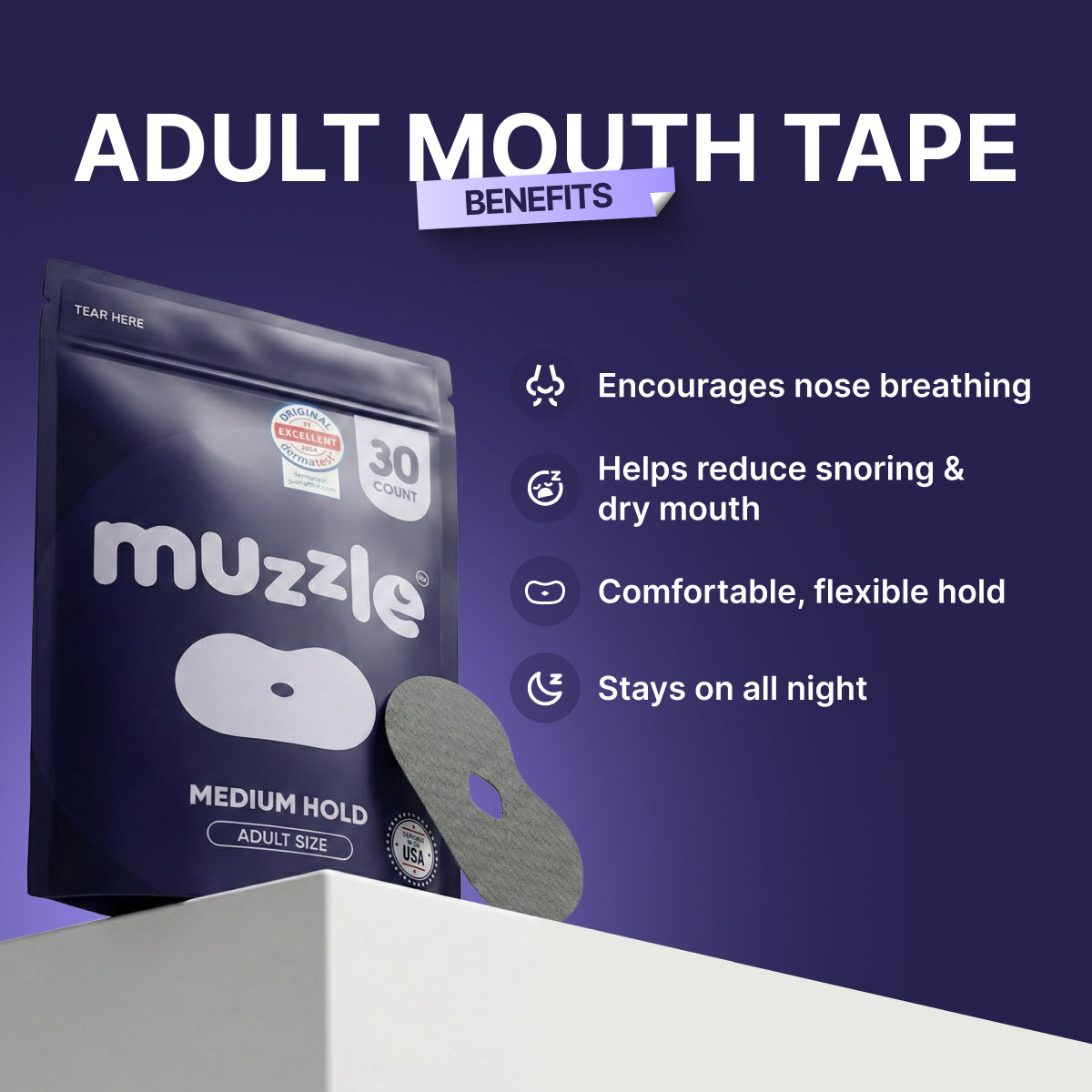 Muzzle® Mouth Tape (Medium Hold)